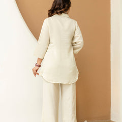 Cotton Mulmul Crush Shirt Style Co-Ord Set