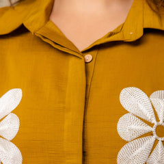 Mustard Cotton Mulmul Crush Co-Ord Set