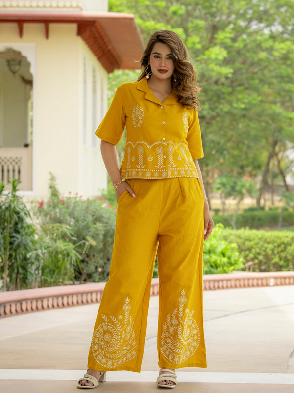 Cotton Embroidered Co-ords Set
