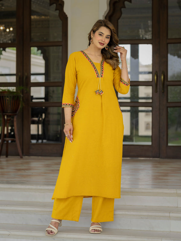 Cotton Embroidered Kurta Set