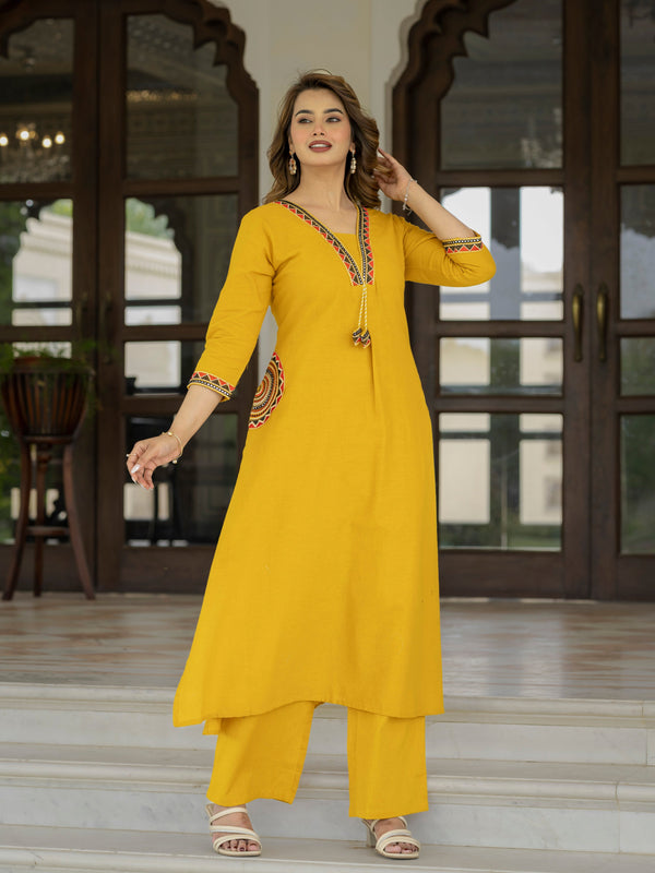 Cotton Embroidered Kurta Set