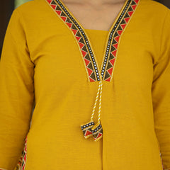 Cotton Embroidered  Kurta Set