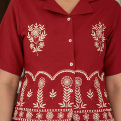 Cotton Embroidered Co-ords Set